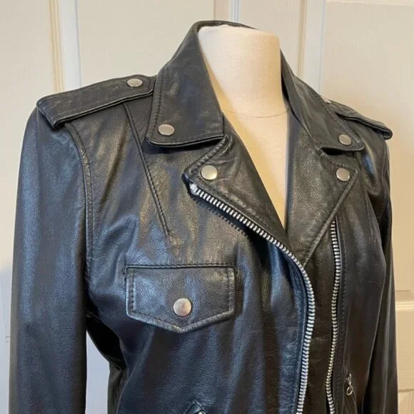 Vintage Berman's Leather 80's Motorcycle Jacket Size Small - Picture 2 of 16